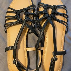 2/$10 - Black sandals -Old Navy
